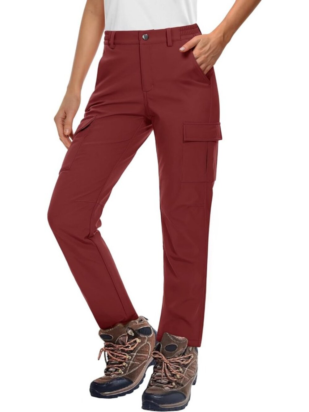 Women's Waterproof Insulated Ski Pants - Fleece Lined, Warm Hiking Gear